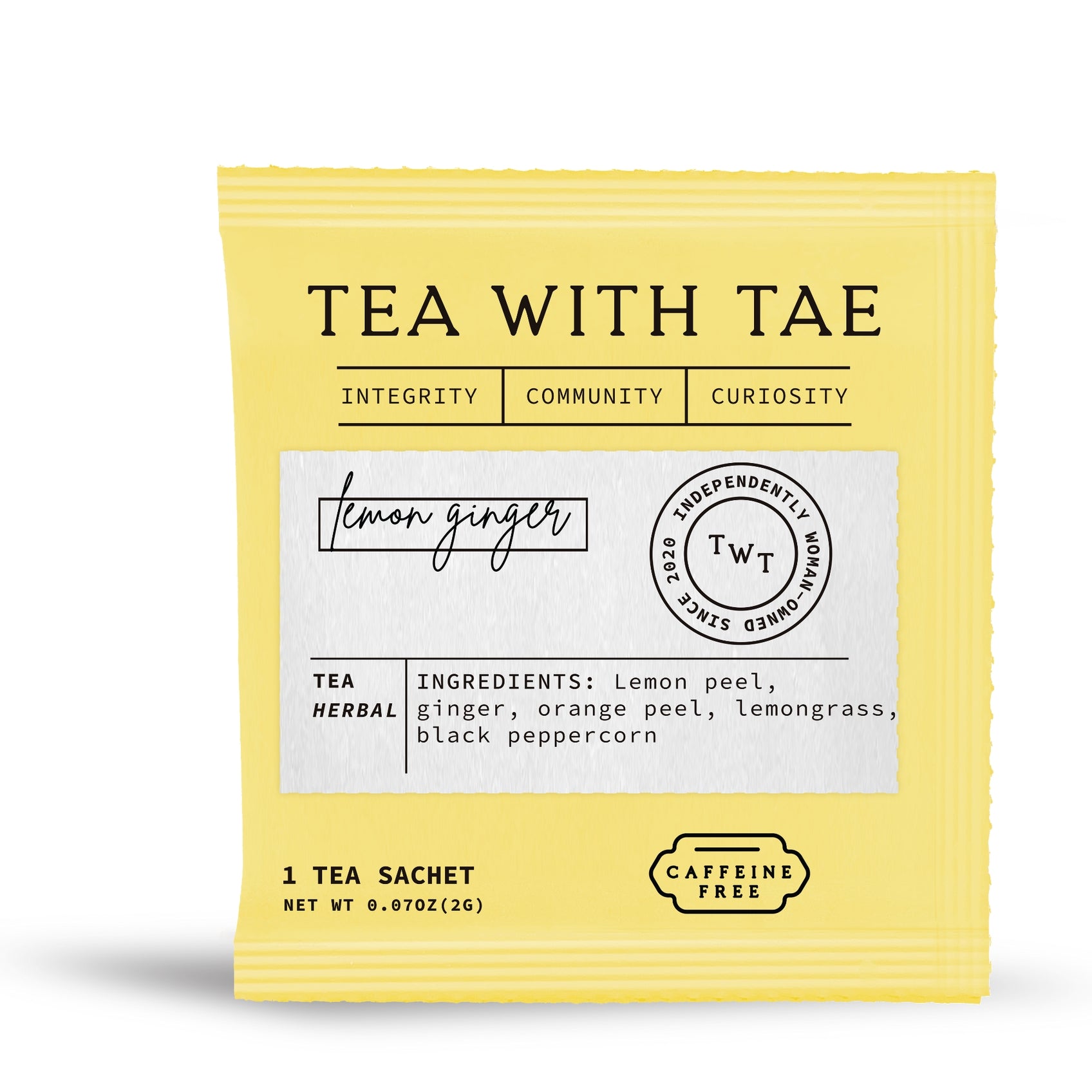 Lemon Ginger Herbal Tea - Individual Tea Bag (Copy)