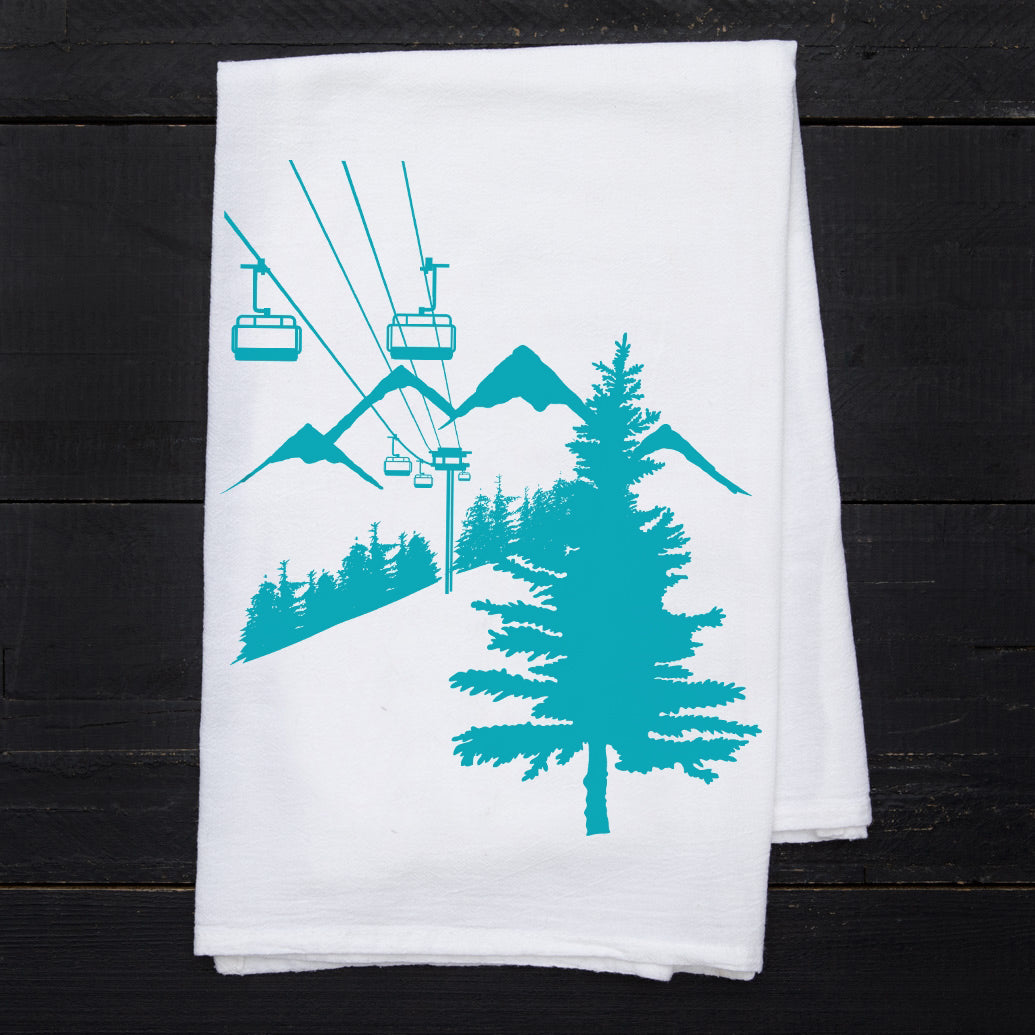 Ski Lift Tea Towel