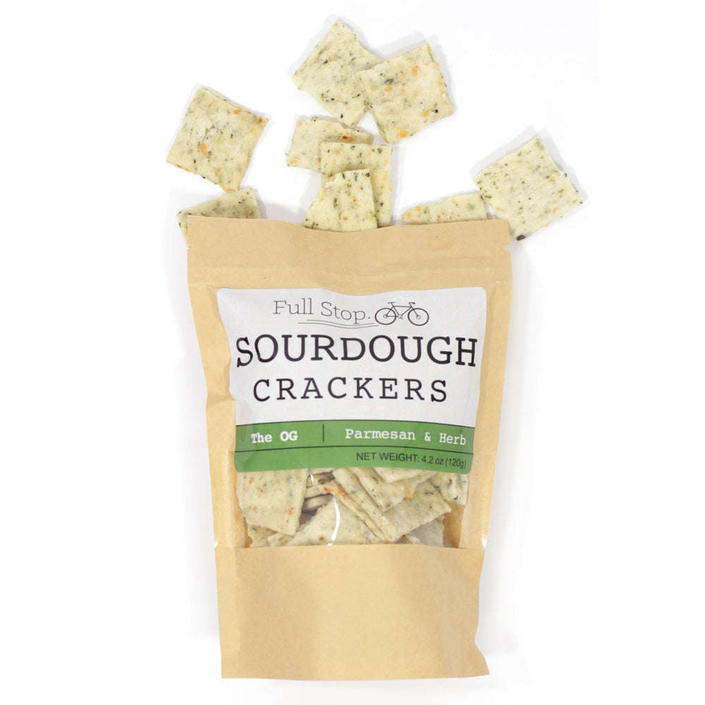 Parmesan and Herb Sourdough Crackers