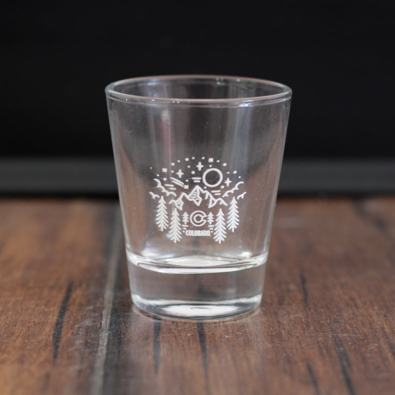 Campfire Mountain Shot Glass