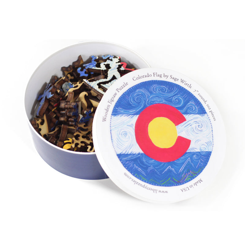 Small Colorado Flag Wooden Puzzle